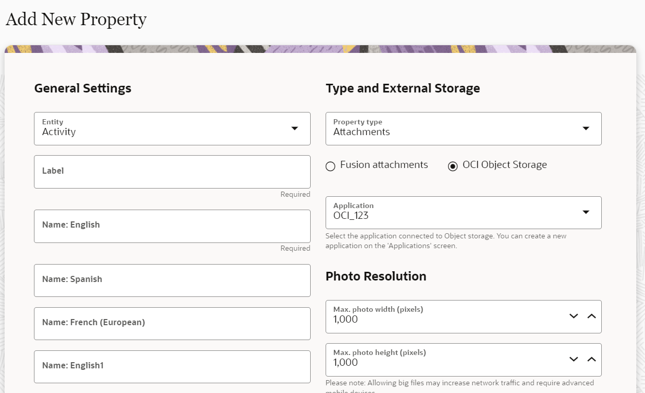 Add New OCI Attachment Property