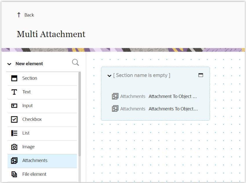 Attachment Form Element
