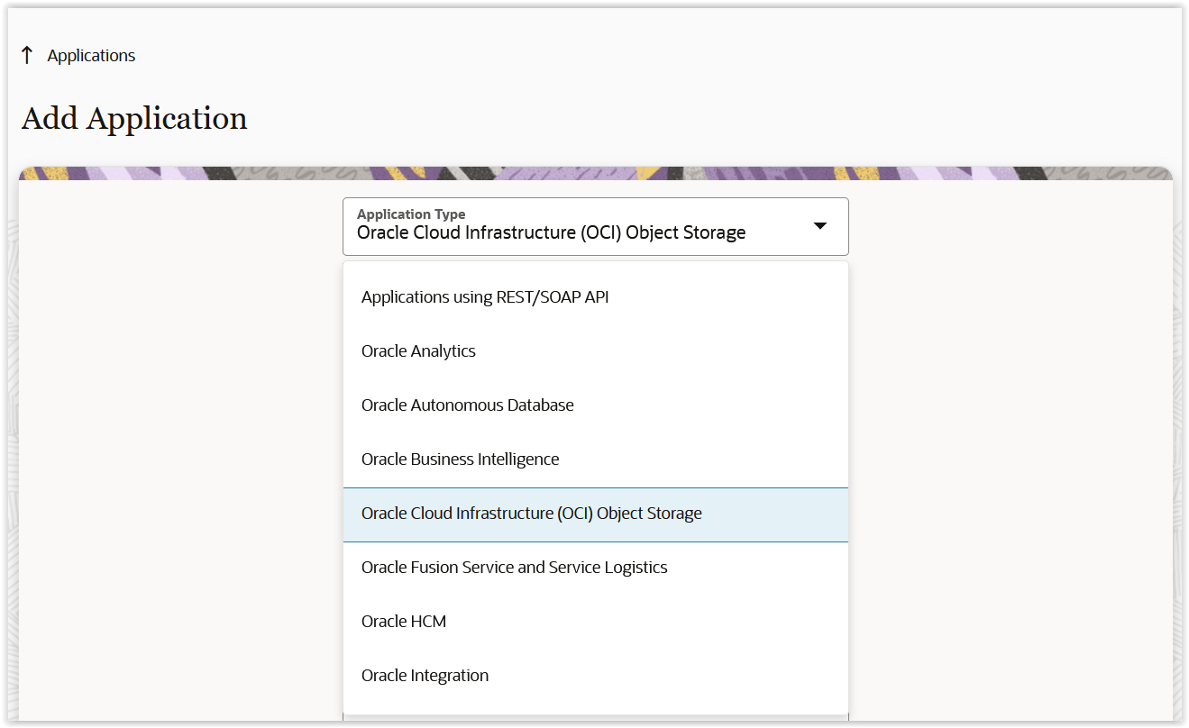 Add OCI Application