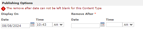 Message displayed when an author forgets to supply a remove after date.