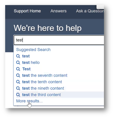 Link to Search Results from Suggestions