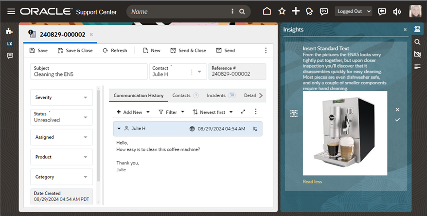 Realtime Suggestion on Insight Card