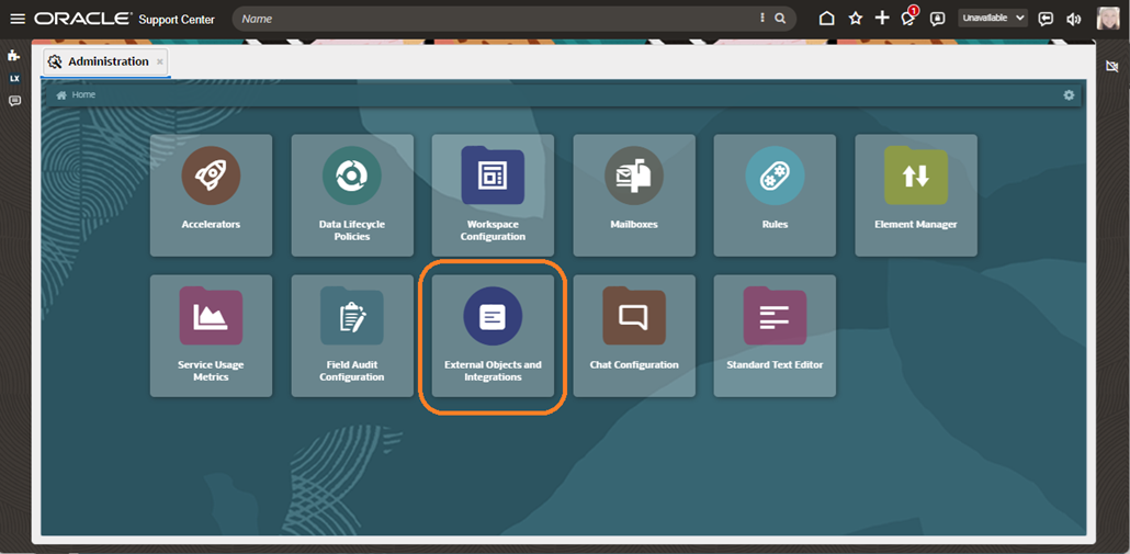 External Objects and Integrations Admin Card