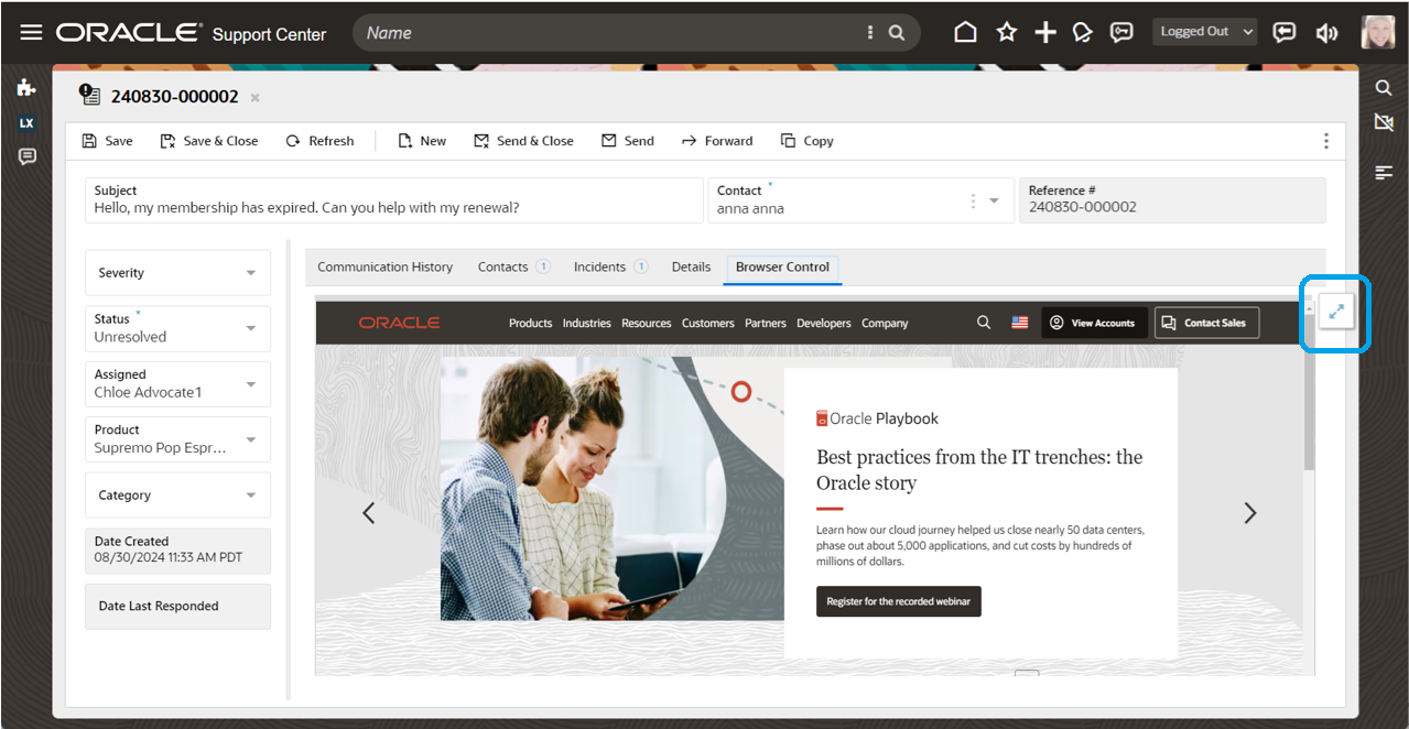 Maximize Browser Control