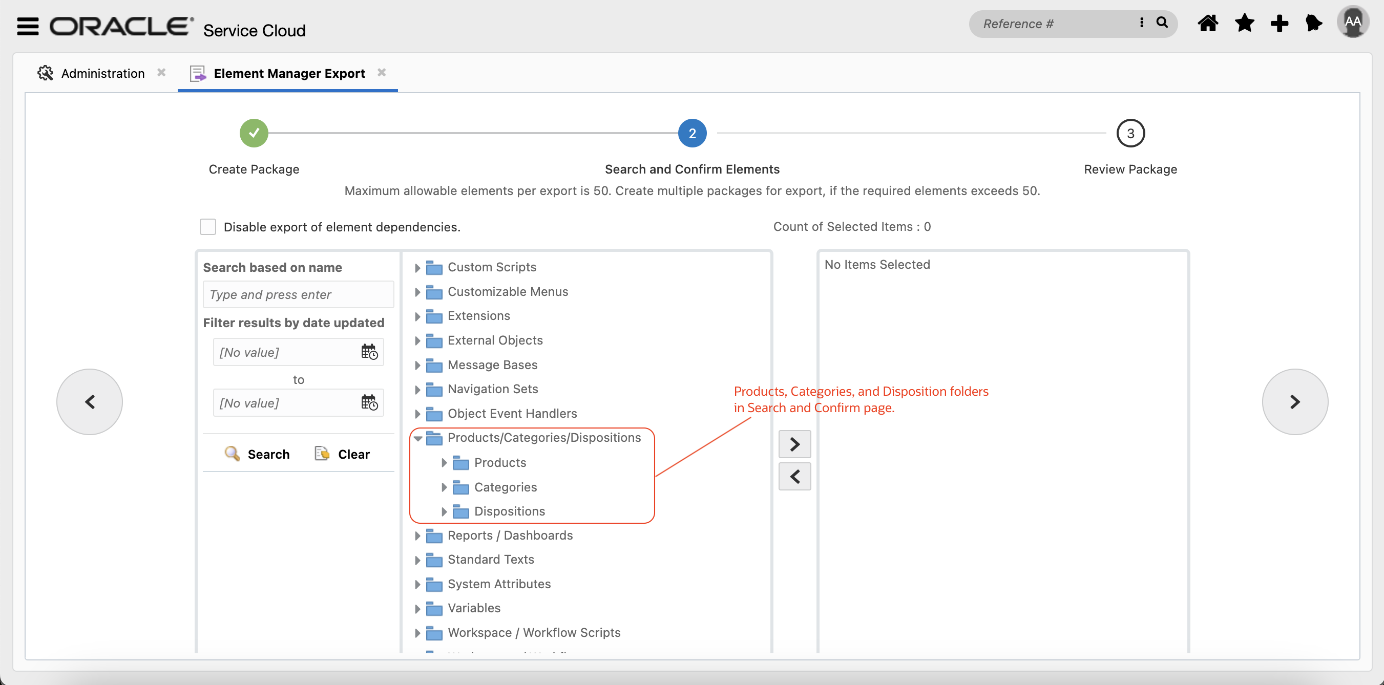Support for Products, Categories, and Dispositions