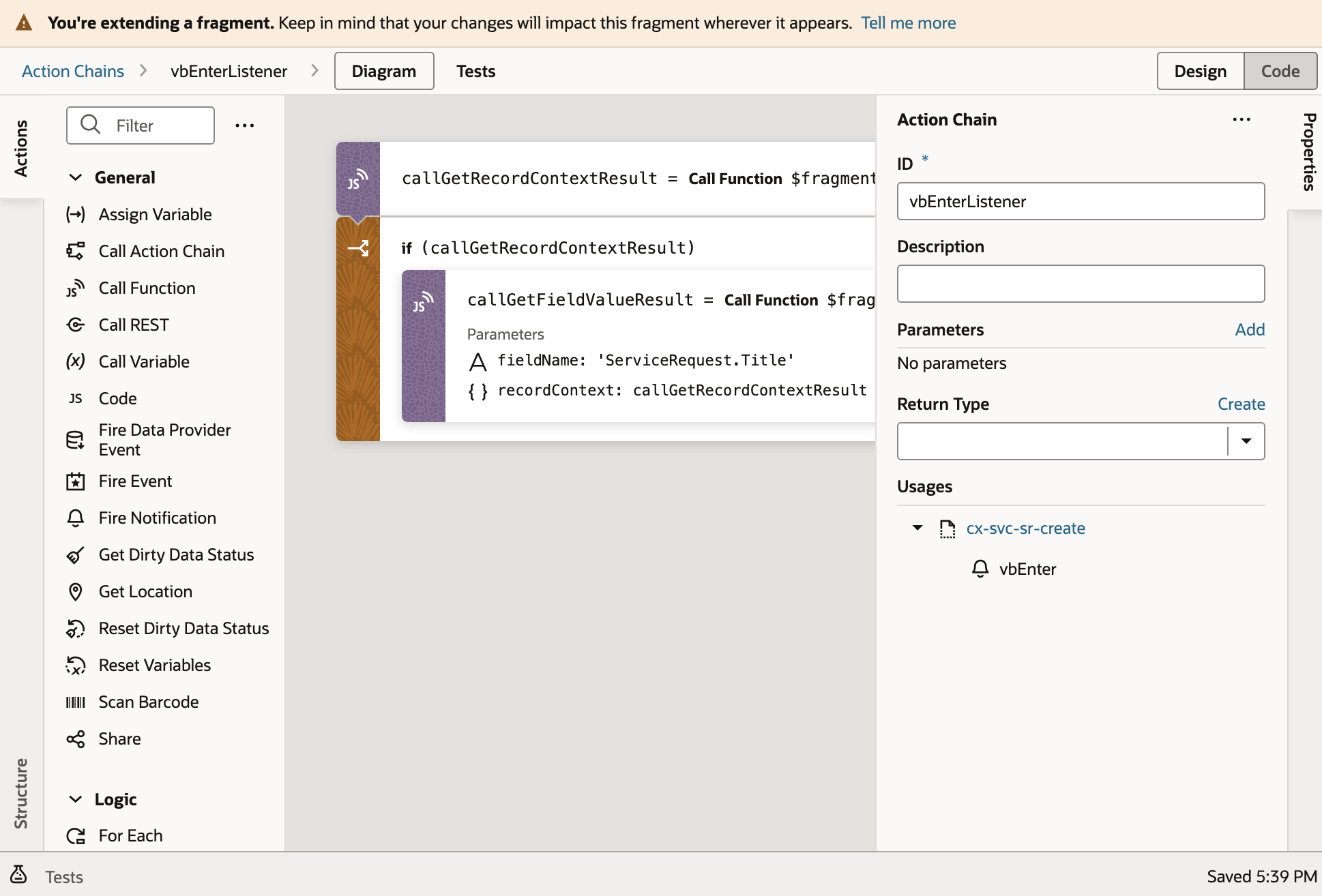 Get field with Given RecordContext