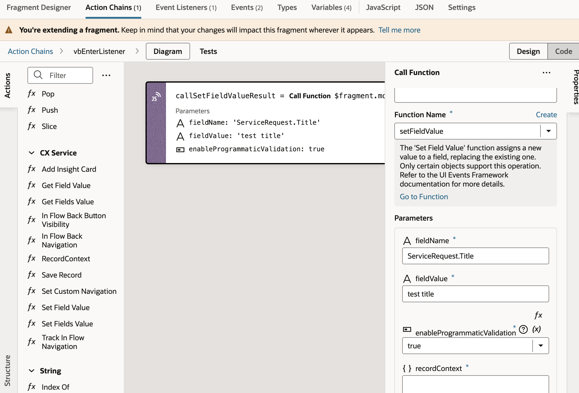 Set Field with Validation