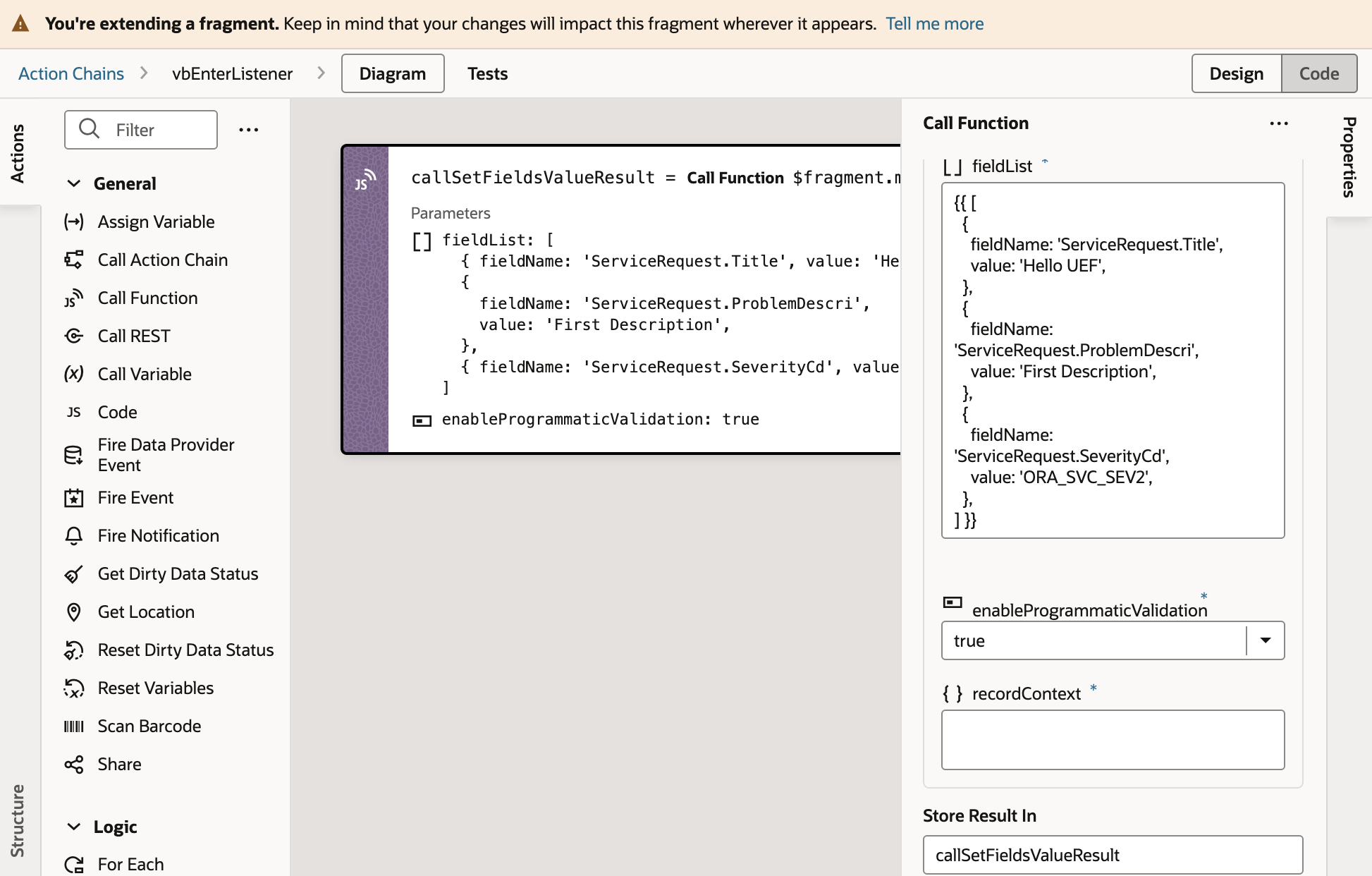 Set Fields with Validation