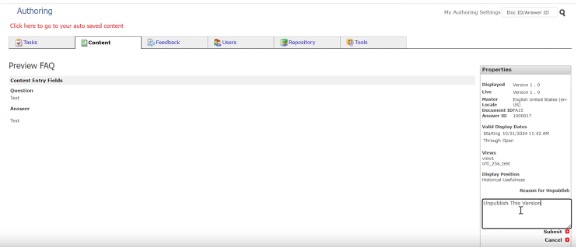 unpublish an article
