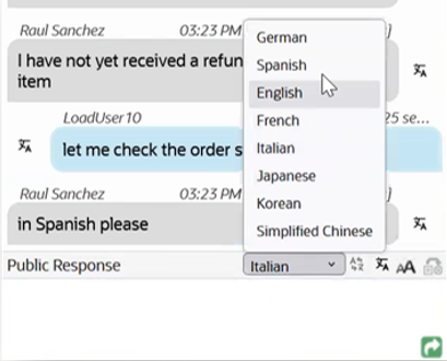 Agents can Select the Language for Translation