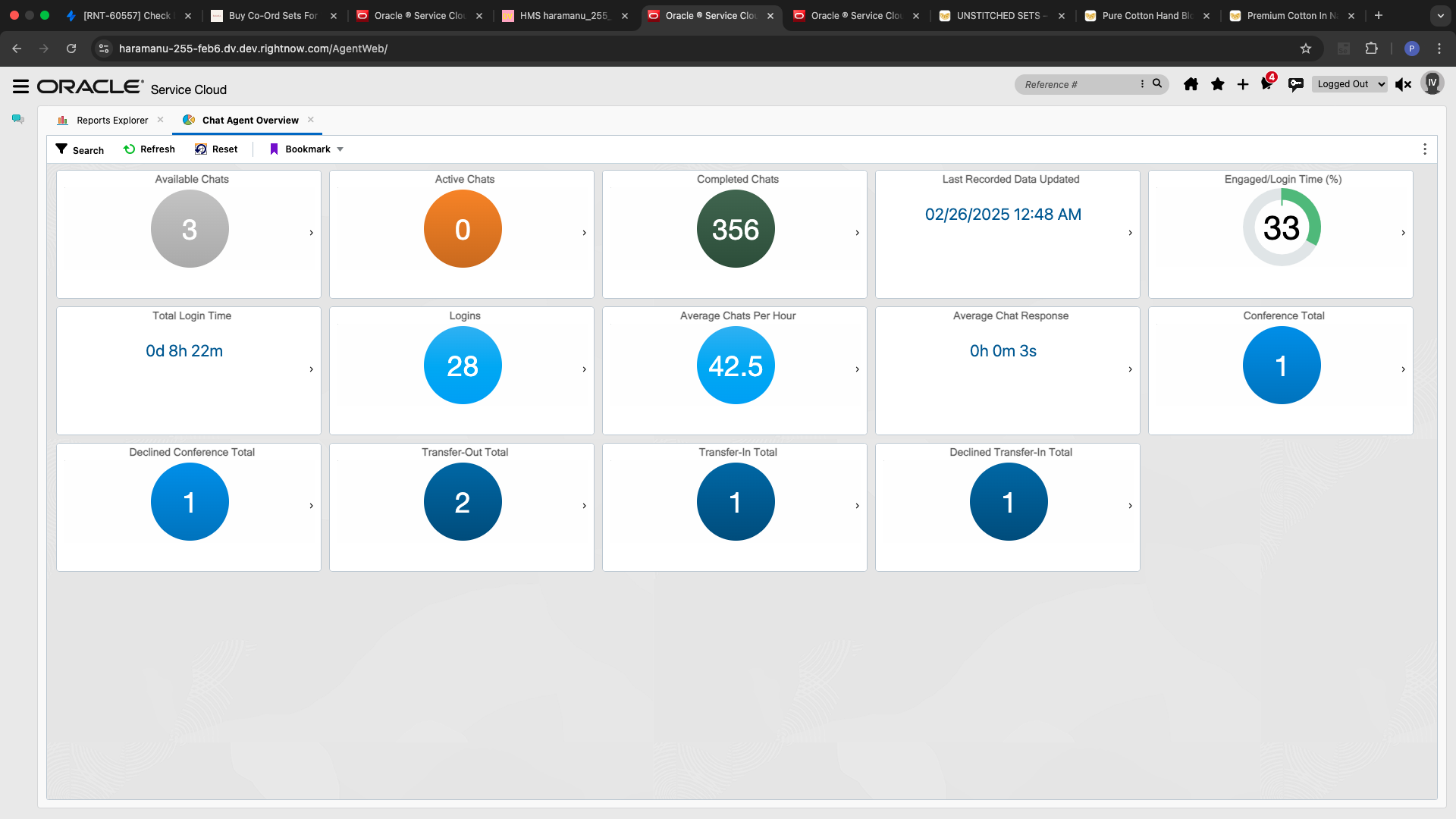 Chat Agent Infolet Dashboard UI