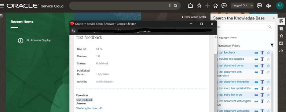Default behaviour of opening articles from search panel