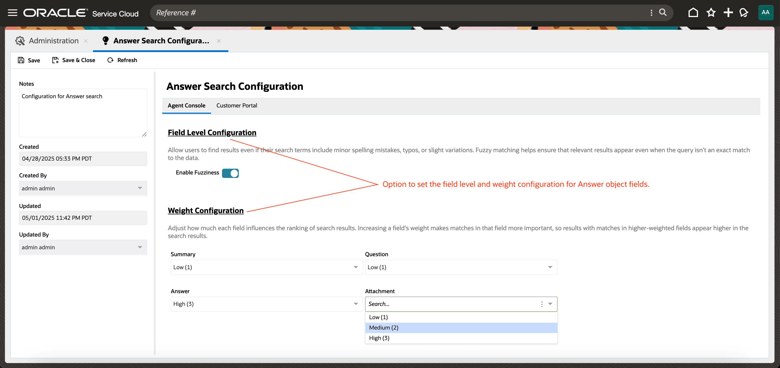 Open Search Configuration