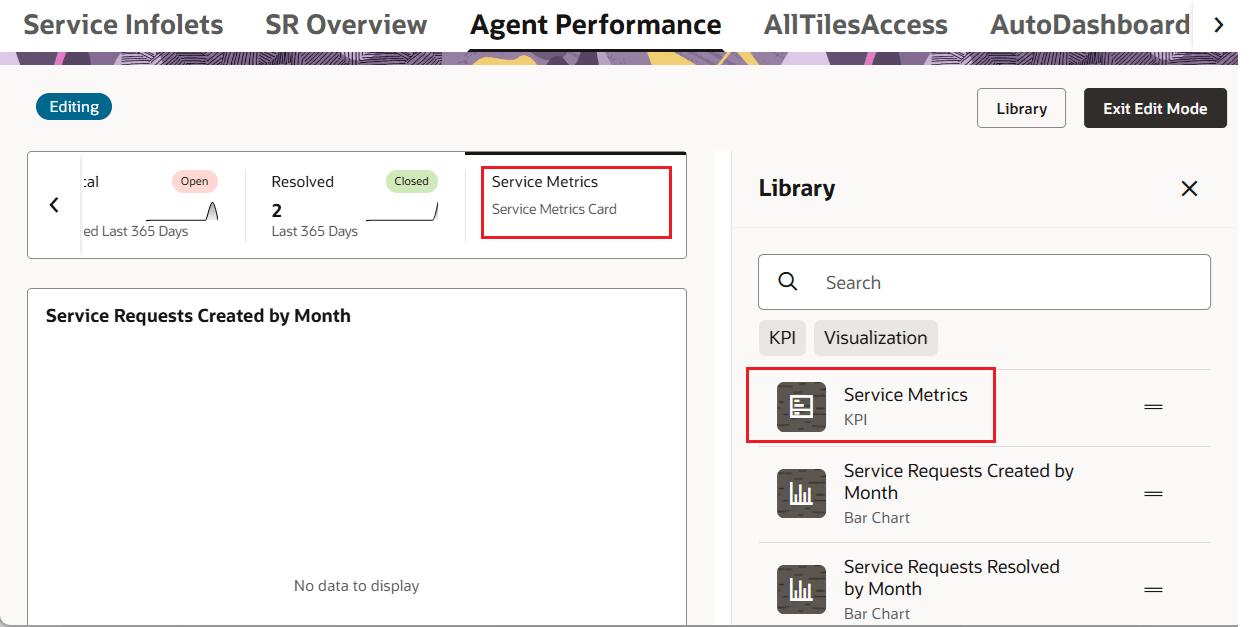 Scorecard and report on Agent Performance dashboard
