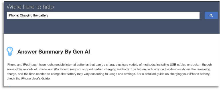 Answer Search Results summary in Customer Portal