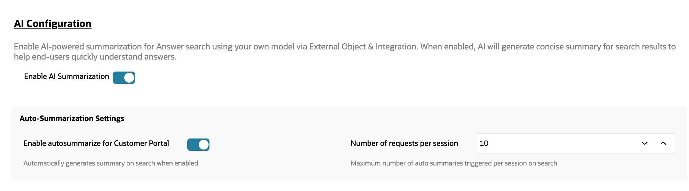 BUI Customer Portal AI configuration
