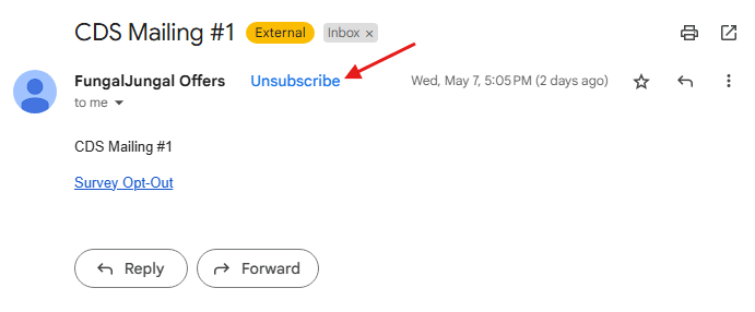 one click unsubscribe
