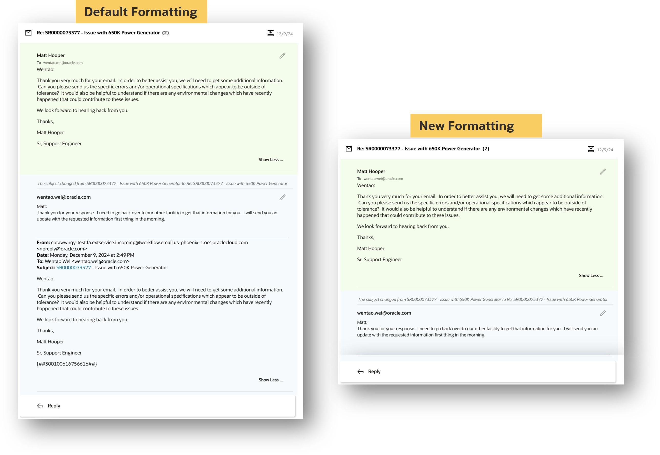 Enhanced clarity for email messages