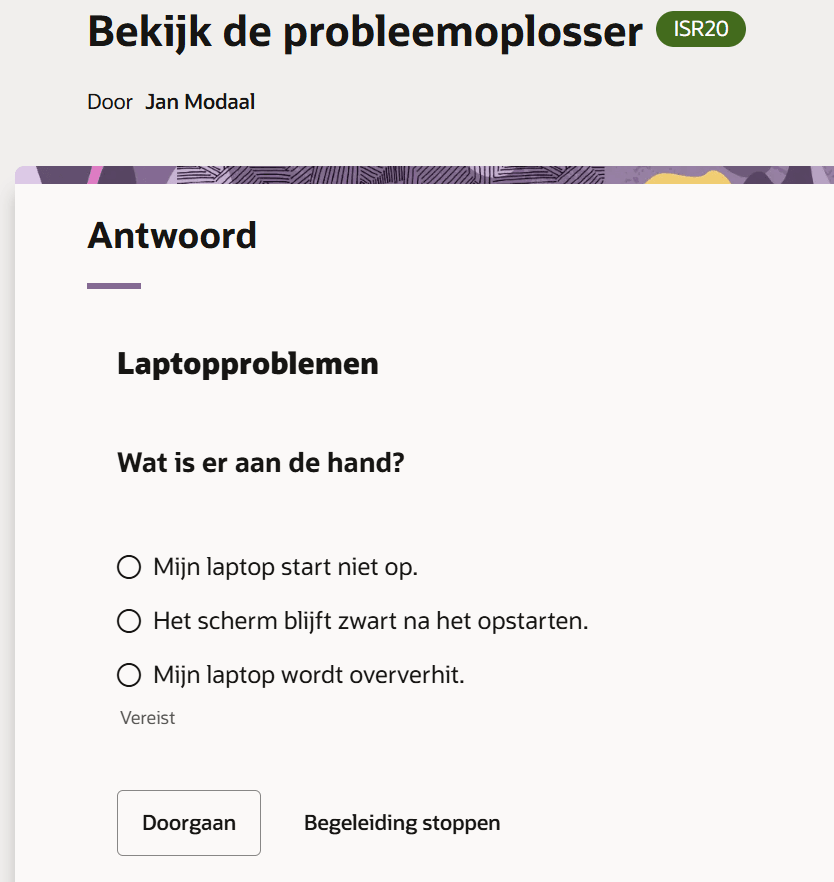Screenshot showing a Fusion Interview in an Internal Help Desk article in My Help