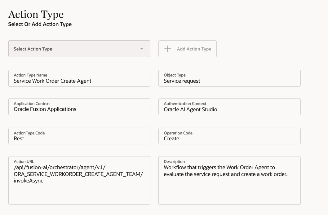 custom action for Service Work Order - screen1