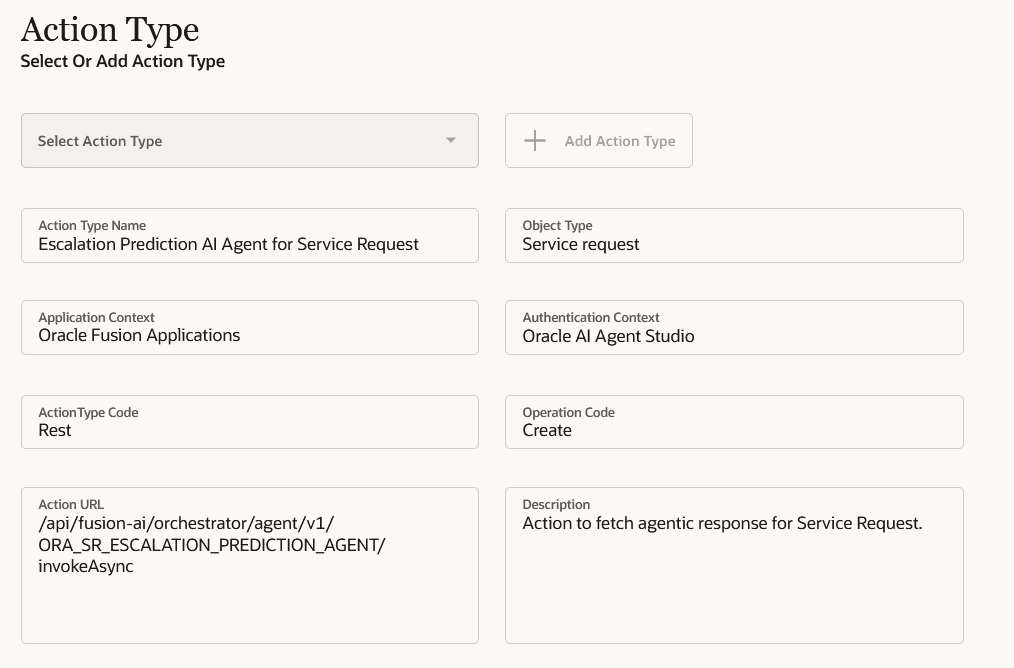 custom action for Escalation Prediction Agent - screen1
