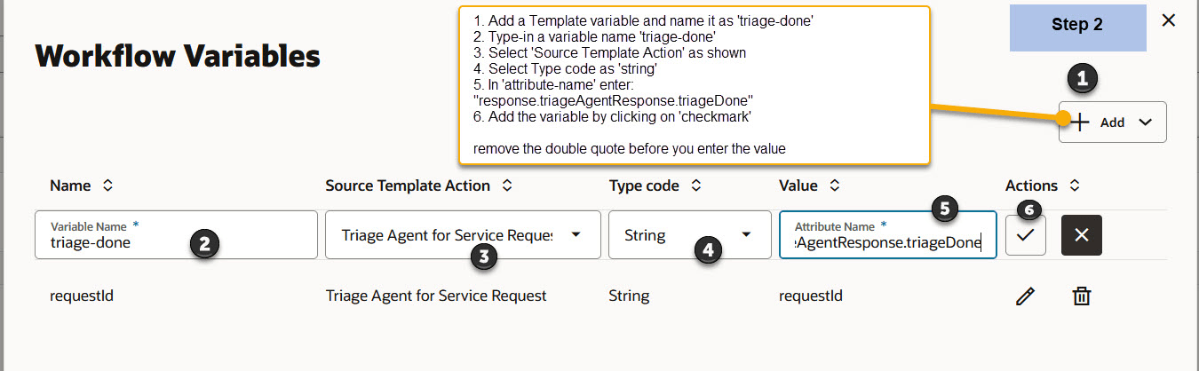 Step 2 - Create Workflow variable