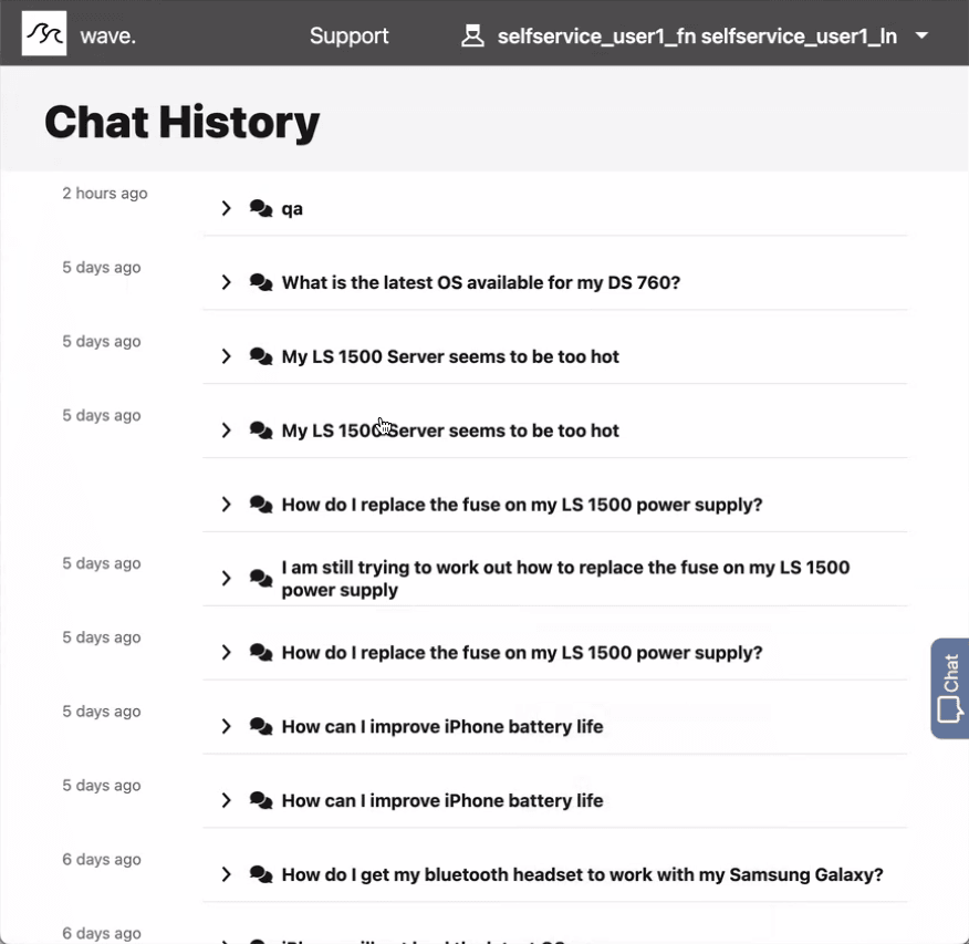 Chat History Overview