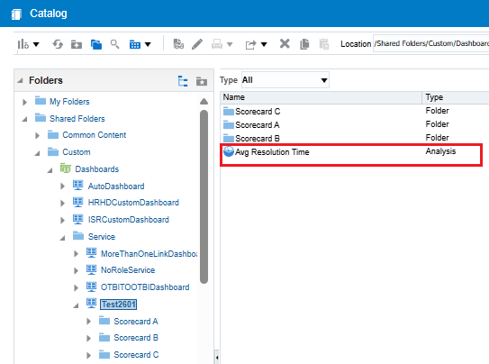 Reports not part of scorecard folders are ignored at runtime