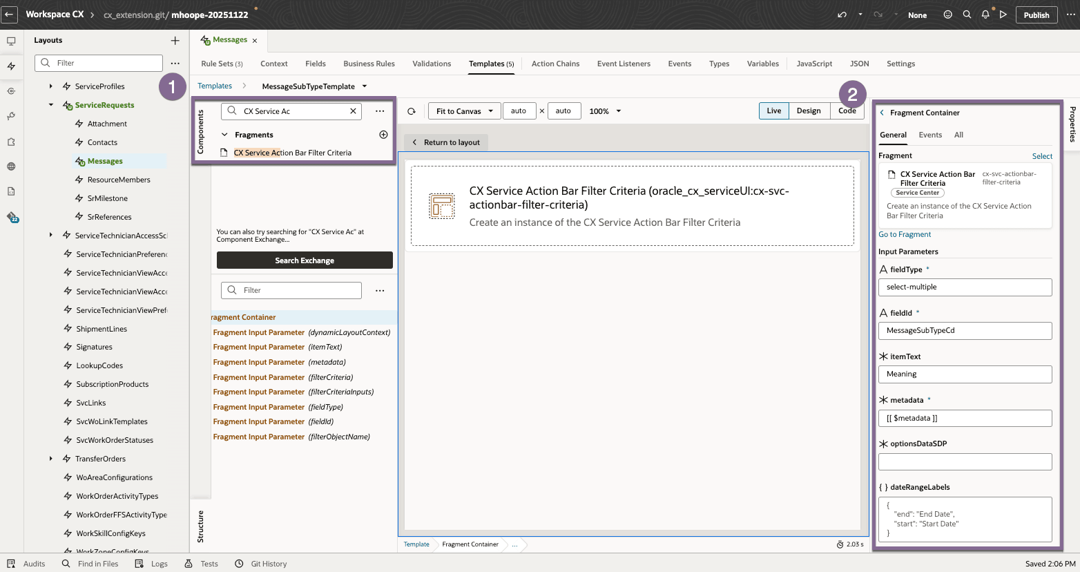 Filter Message Fragment