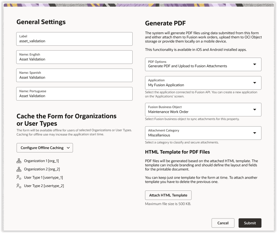 Forms for Offline Plugins