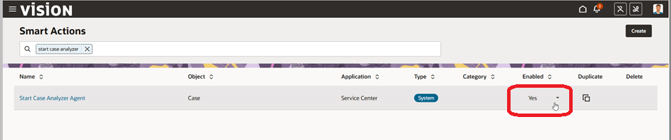 Enable Start Case Analyzer Smart Action