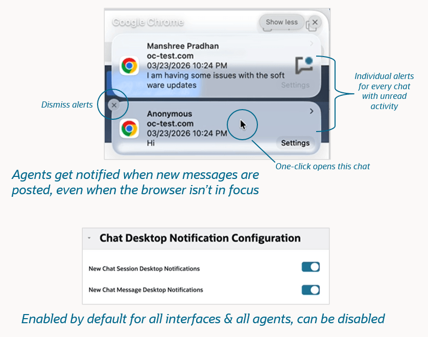 26B New Chat Message Desktop Notifications