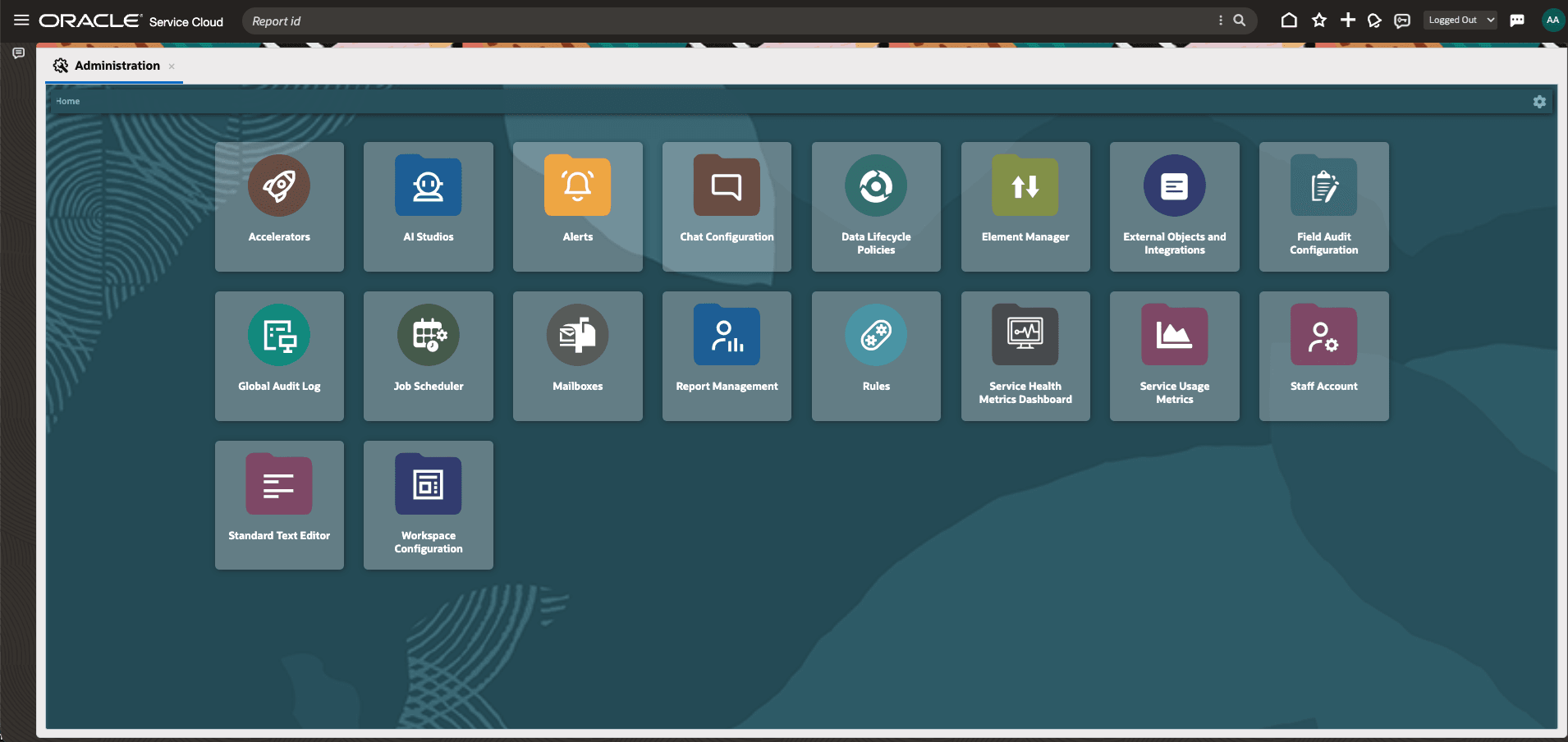 Agent Browser UI Administration Page in Alphabetic Order