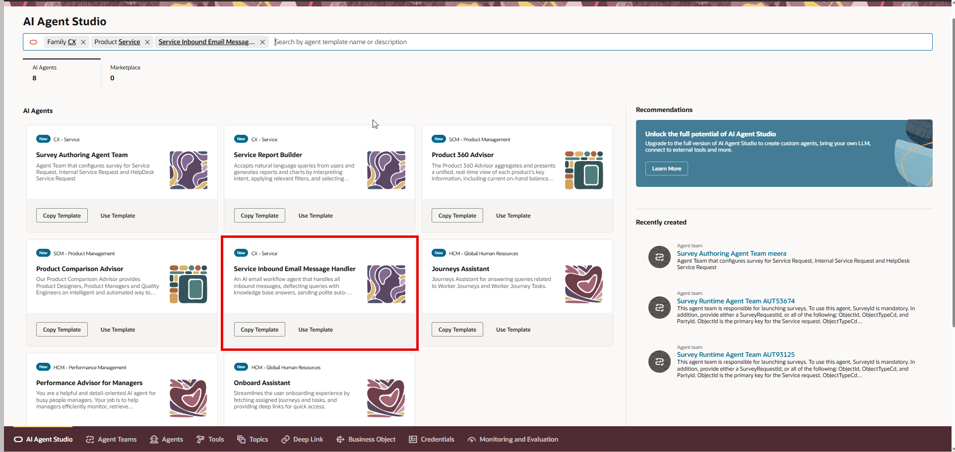 Service Inbound Email Message Handler AI Agent