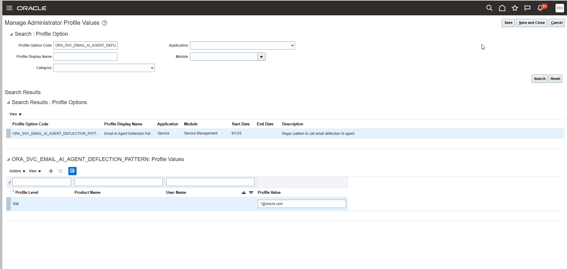 Manage Administrator Profile Values Task