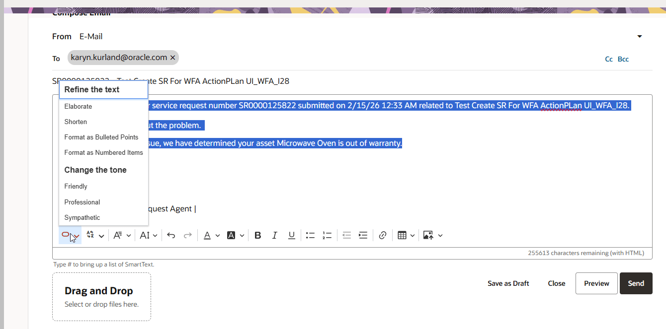 Refine Message Content Options