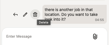 Delete Icon with Label in Message Window