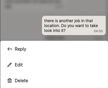 Message Selected to Delete