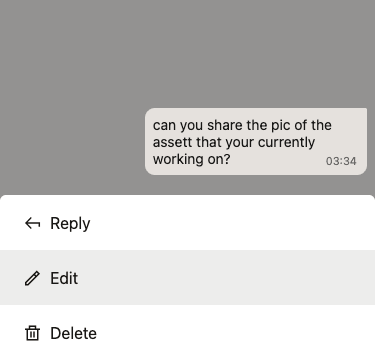 Edit Message in Mobile