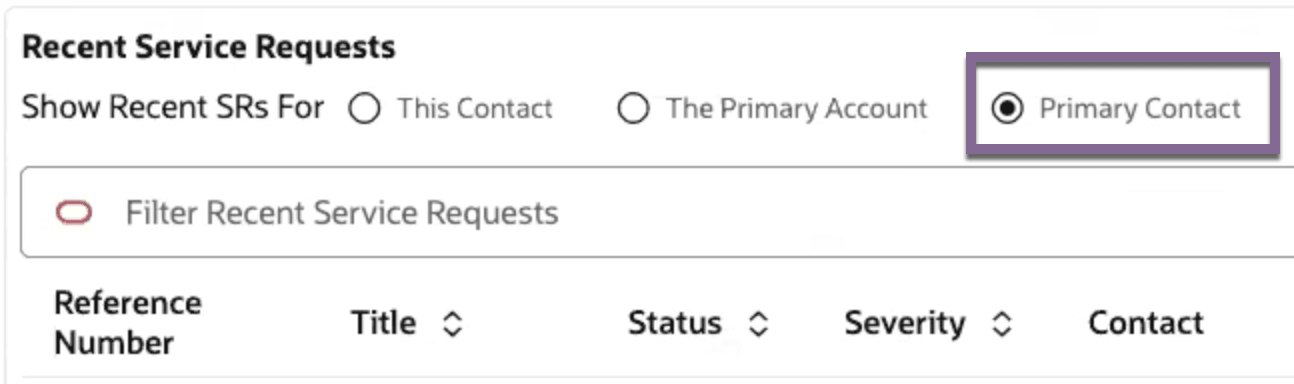 Service Contact - Primary Contact Selection