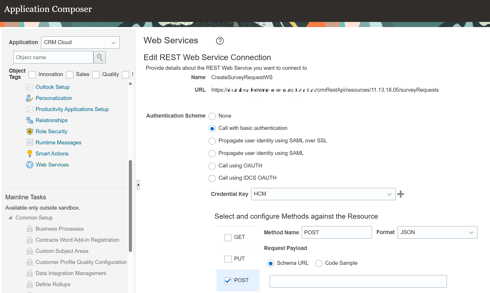 Web Service to Create Survey Request
