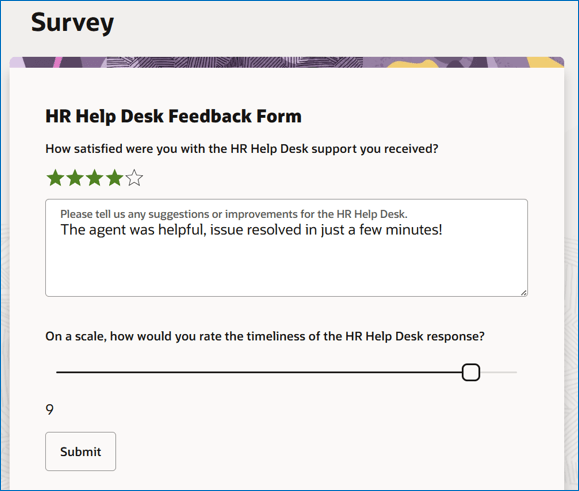 Example of a Help Desk Survey