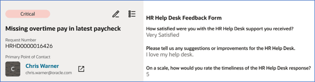 Viewing a Survey Response in a Help Desk Request