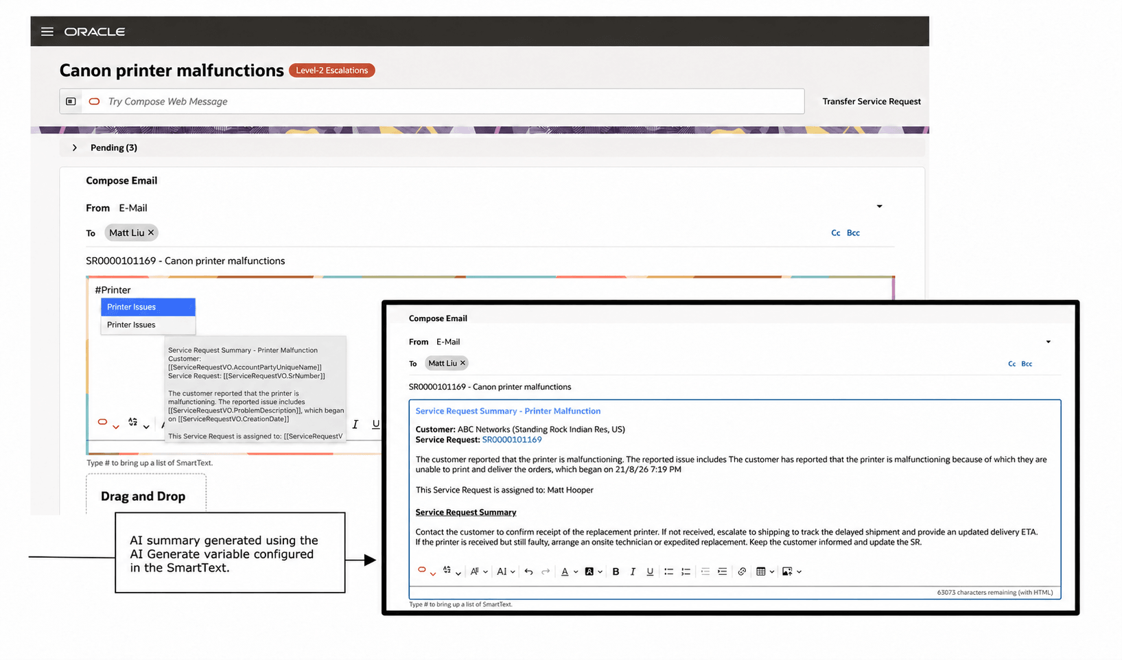 Compose email using a SmartText