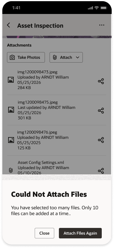 Validation - Too many files selected