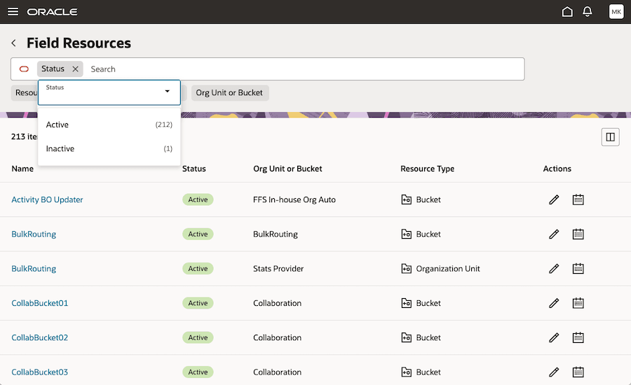 This screenshot shows the Field Resources page with the Smart Search.