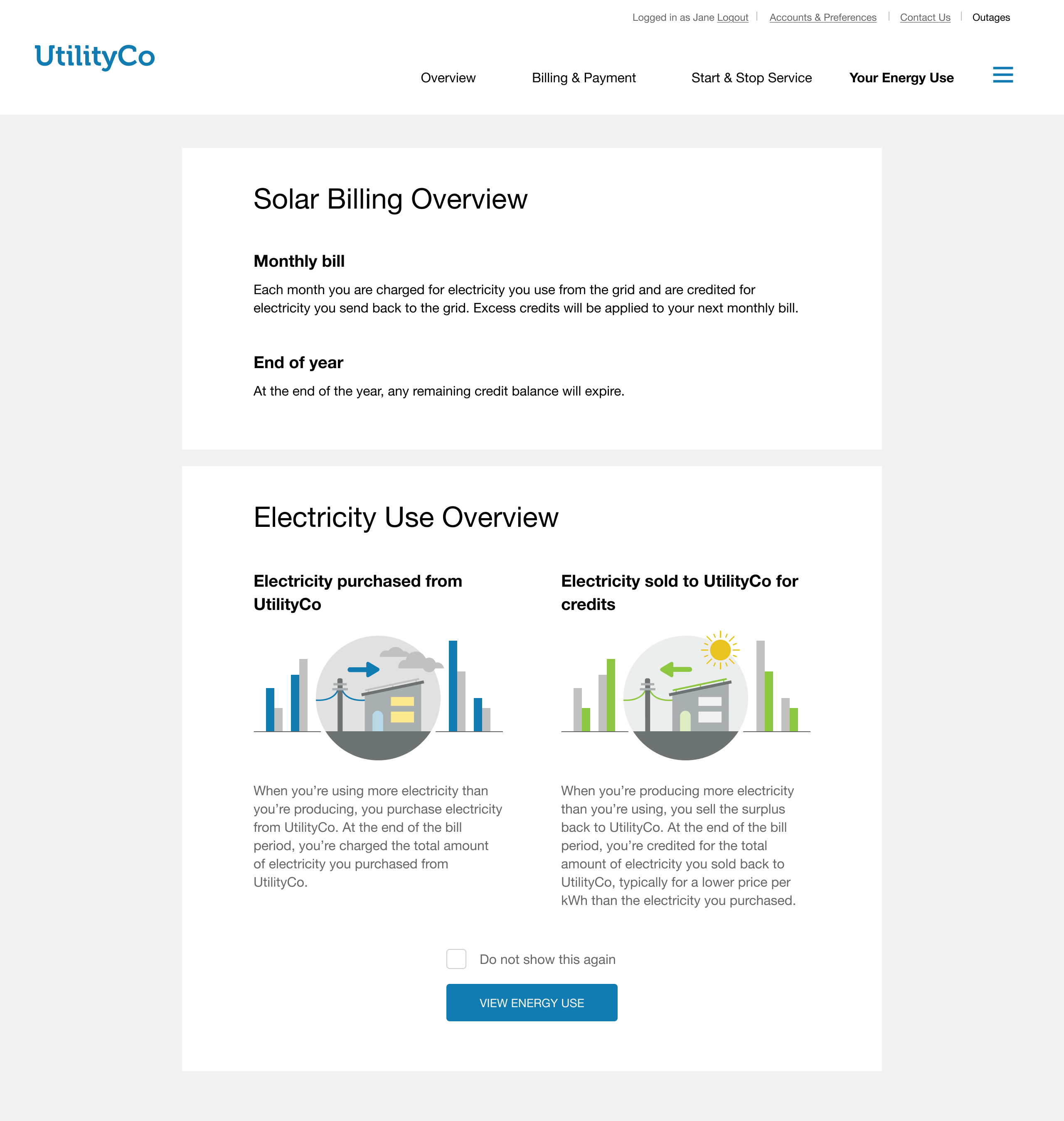 Solar Welcome Experience for Net Billing