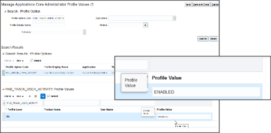 Profile value set as enabled.