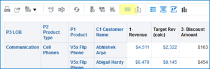 Edit view container for pivot table.