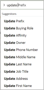 The contact update options